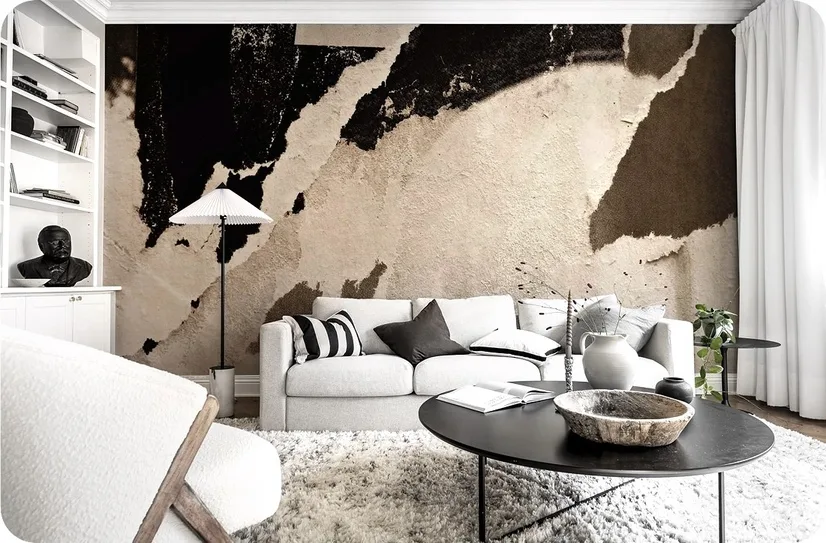 Industrial Abstract Beige Mural